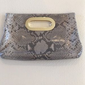 Michael Kors Berkley Clutch, Sand Python
